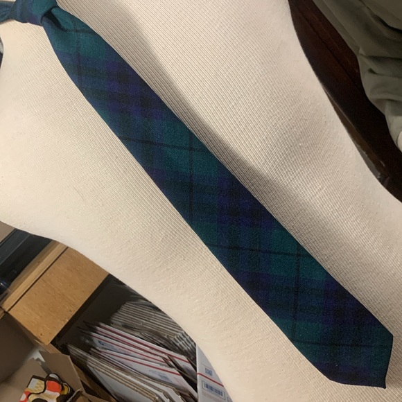 SCOTLAND WOVEN WOOL NECKTIE TARTAN CLAN MARSHALL PLAID VIBTAGE - Picture 5 of 13